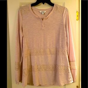 Lace Detail Tunic - Baby Pink